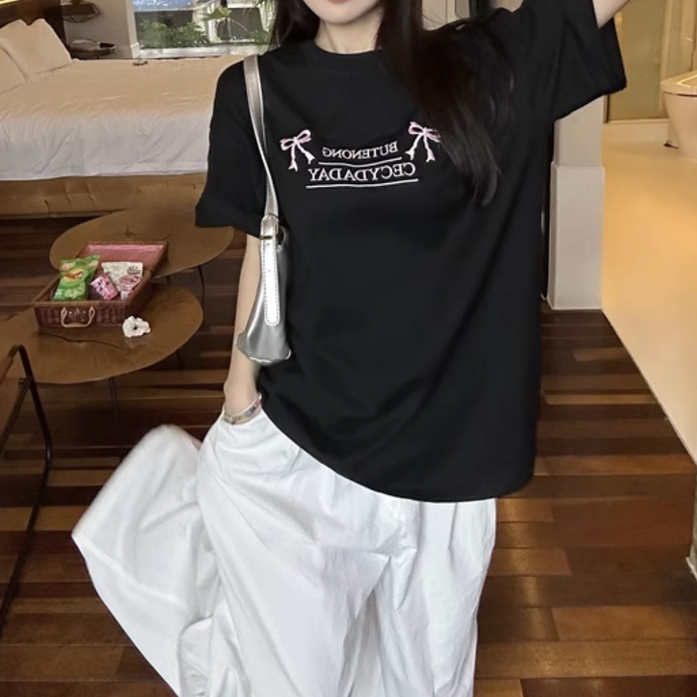 Women's Casual Bow T-Shirt