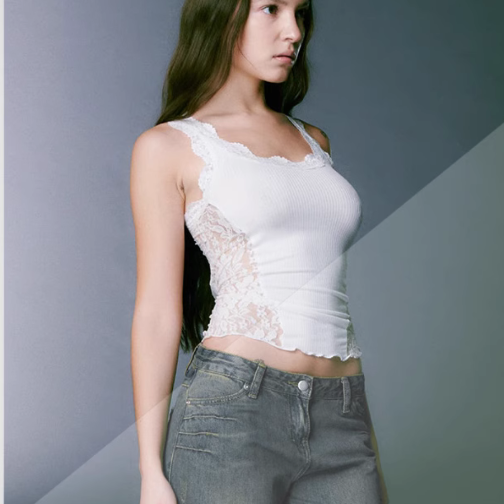 Women's Lace Panel Tank Top