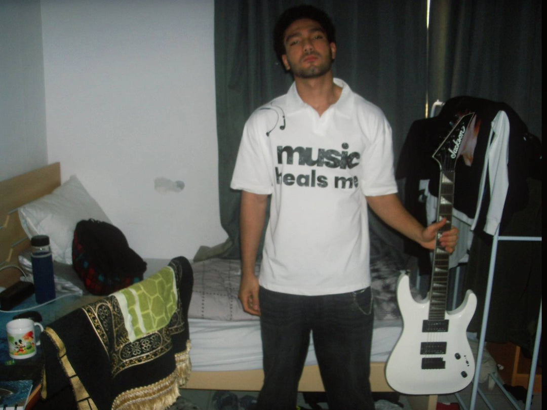 Unseen Echoes music heals me polo shirt